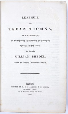 Lot 602 - An Irish Gaelic Bible - Uilliam Bhedel...