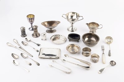 Lot 385 - A small quantity of assorted silver, to...