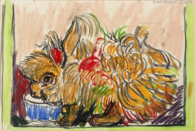 Lot 327 - John Bratby (1928-1992) Brown Angora signed...