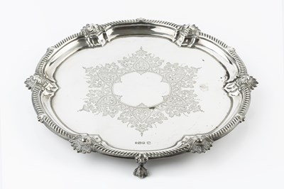 Lot 422 - A late Victorian silver salver, with shaped...