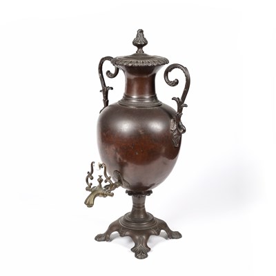 Lot 238 - A 19th century copper samovar of typical urn...