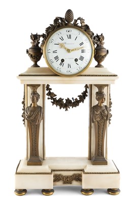 Lot 118 - A 19th century French bronze and cream marble...