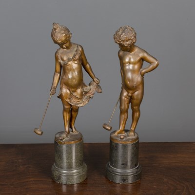 Lot 188 - A 19th century French gilt brass and white...