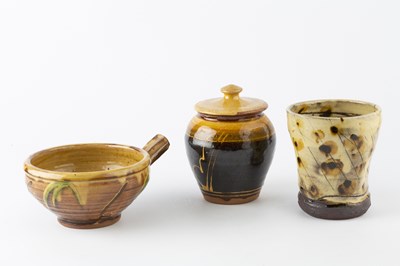 Lot 550 - Clive Bowen (b.1943) Jar and cover, and a soup...