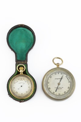 Lot 194 - A gilt brass pocket barometer/altimeter with...