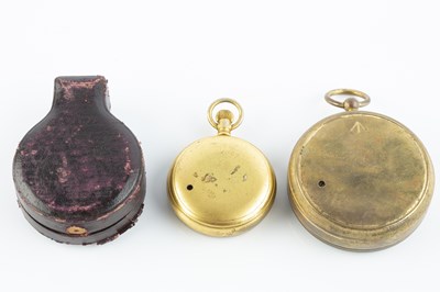 Lot 194 - A gilt brass pocket barometer/altimeter with...