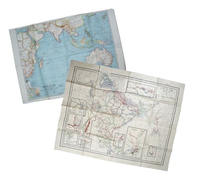 Lot 742 - An unframed map 'India showing Railways Open...