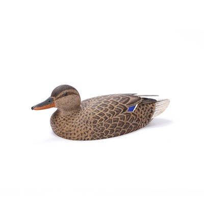 Lot 258 - A hand carved model of a mallard duck,  by...