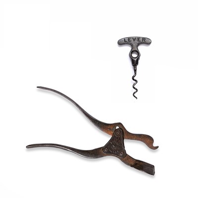 Lot 270 - A 19th century single lever iron corkscrew...