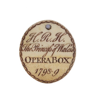 Lot 309 - A George III ivory Opera Box token for HRH The...