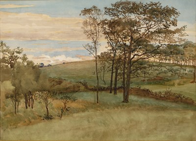 Lot 10 - Walter Crane (1845-1915) Late Summer landscape...