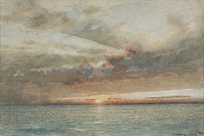 Lot 22 - Albert Goodwin (1845-1932) Sunset over the...