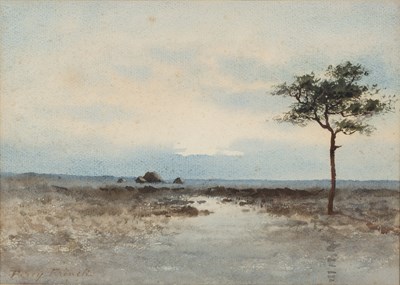 Lot 26 - Percy French (1854-1920) River landscape,...