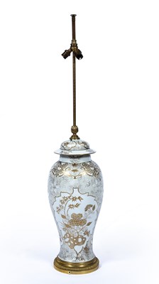 Lot 451 - A Continental porcelain lamp base