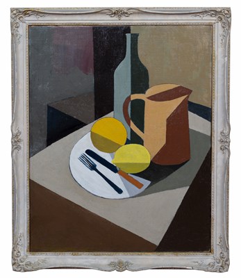 Lot 3 - George Bissill (1896-1973) Cubist still life...