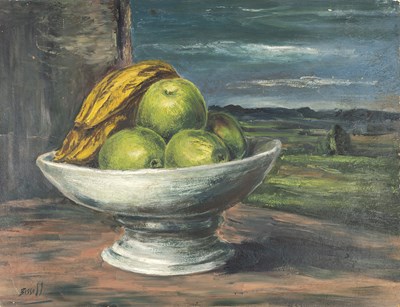 Lot 2 - George Bissill (1896-1973) Bowl of Fruit and...