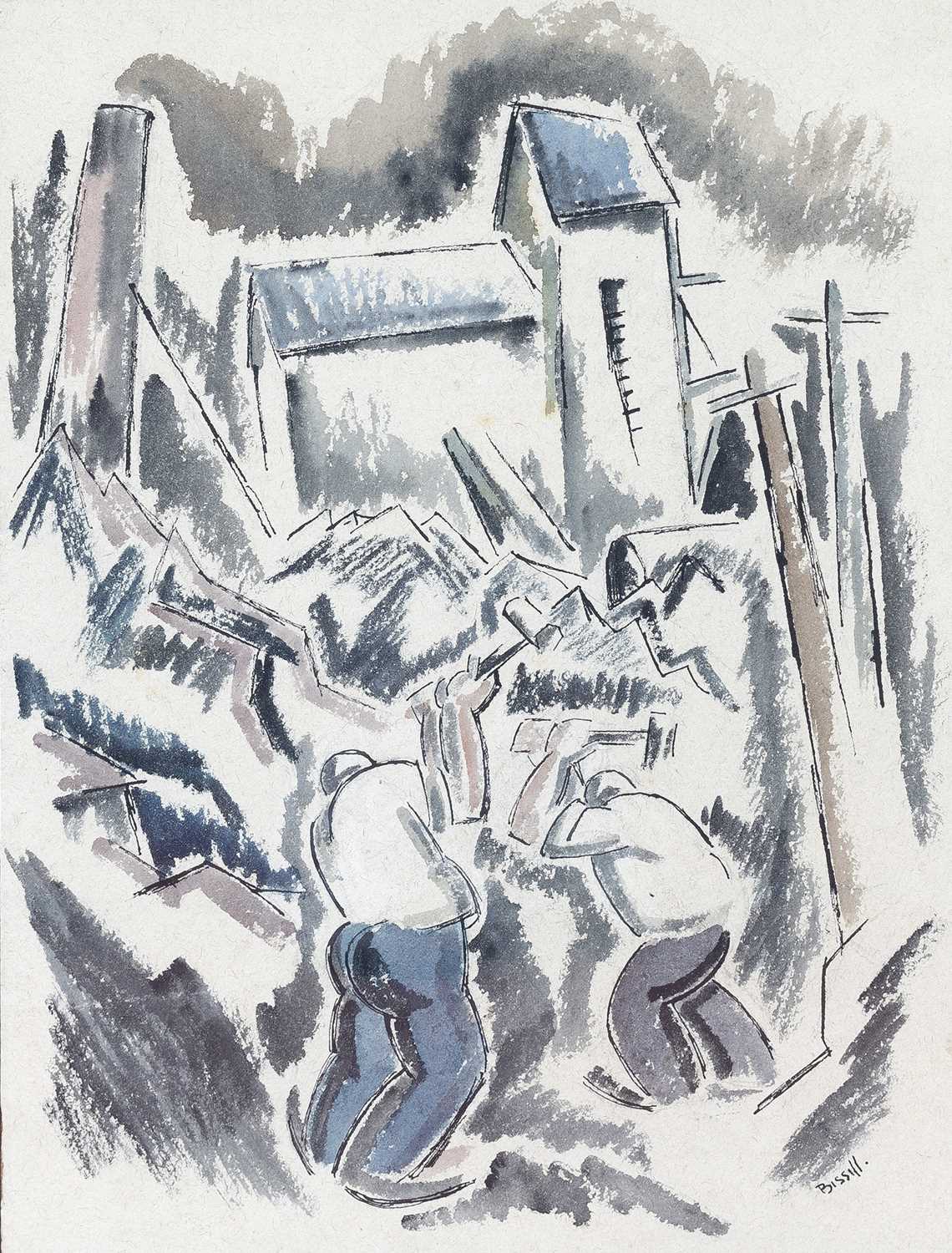 Lot 13 - George Bissill (1896-1973) Stone breakers II...