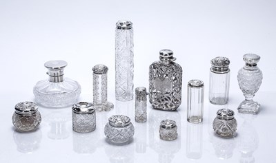 Lot 513 - Collection of silver mounted and cut glass...