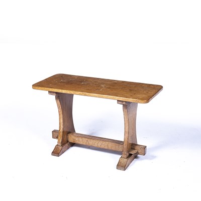 Lot 121 - Yorkshire School adzed oak table, unmarked,...