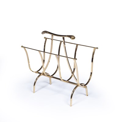 Lot 102 - Mid 20th Century Italian, brass magazine rack,...