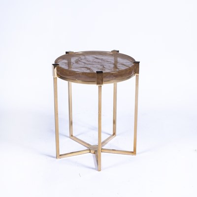 Lot 61 - Contemporary perspex and gilded metal side...