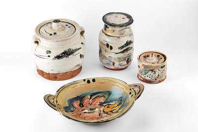 Lot 545 - Ron Meyers (b.1954) Three lidded vessels and a...