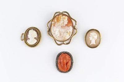 Lot 81 - A collection of antique cameos, comprising a...