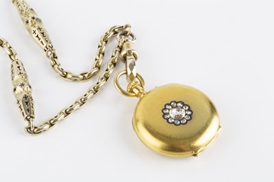 Lot 194 - A 19th century diamond set open face fob watch...