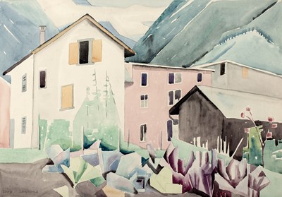 Lot 436 - Edith Lawrence (1890-1973) 'Swiss Back Yard',...