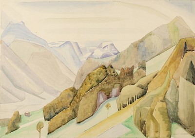 Lot 437 - Edith Lawrence (1890-1973) 'Glaronese Valley',...