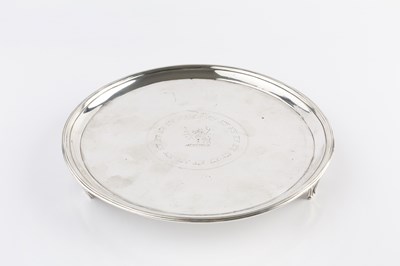 Lot 452 - A George III silver circular small salver,...