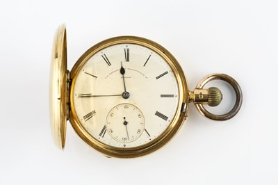 Lot 196 - A late Victorian 18ct gold hunter pocket watch...