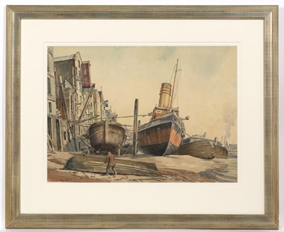 Lot 160 - Norman Thomas Janes (1892-1980) Thames-side...