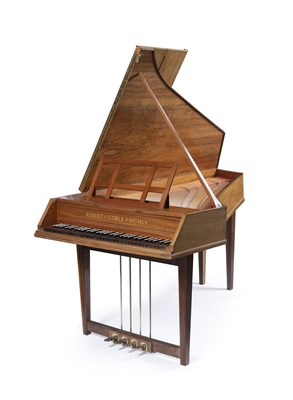 Lot 245 - A walnut cased single manual harpsichord by...