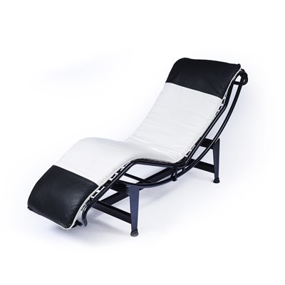 Lot 809 - After Le Corbusier LC4 chaise chrome with...