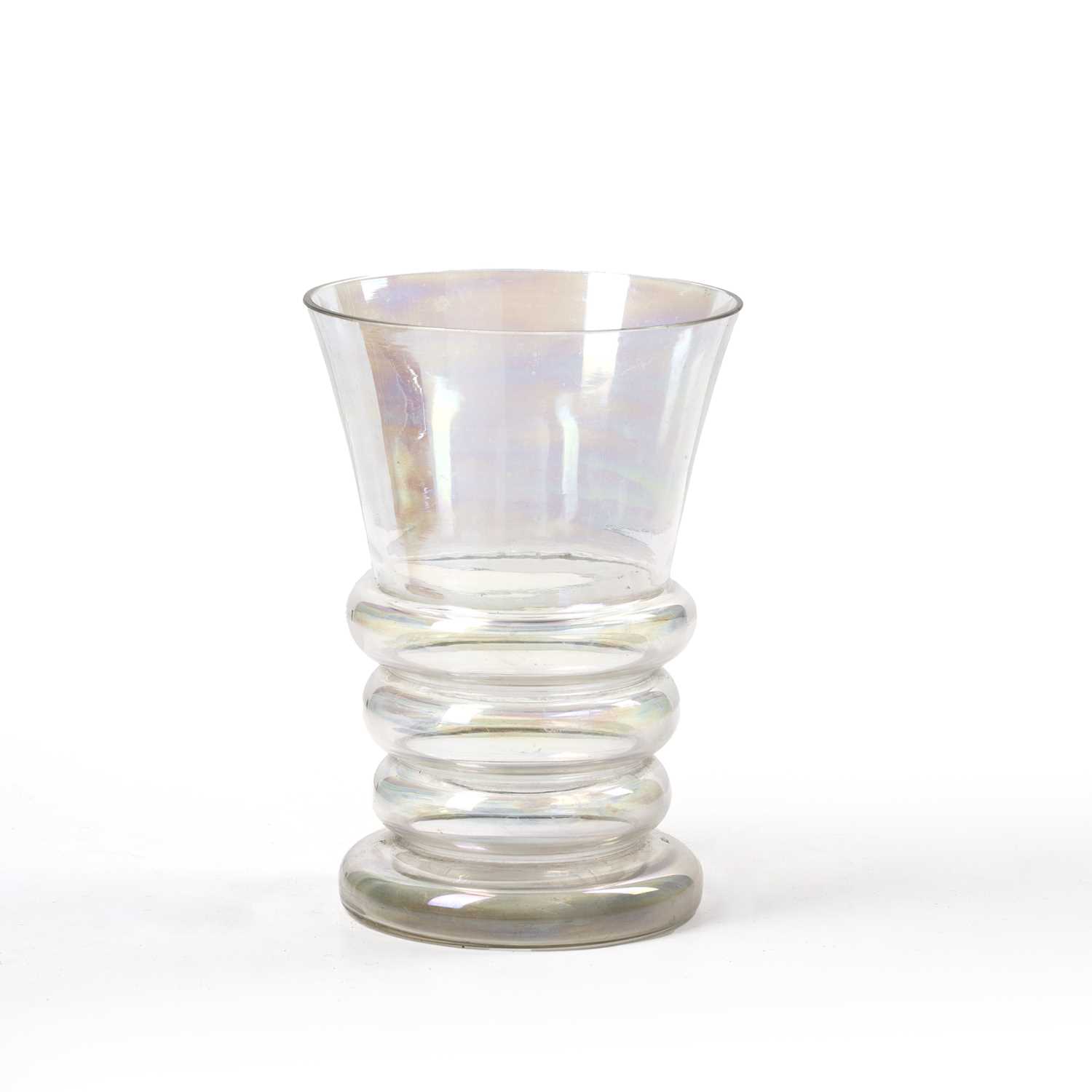 Lot 745 - Bauhaus style Iridescent glass vase, circa...