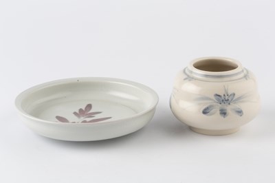 Lot 508 - Malcolm Pepper (1937-1980) Dish with red...