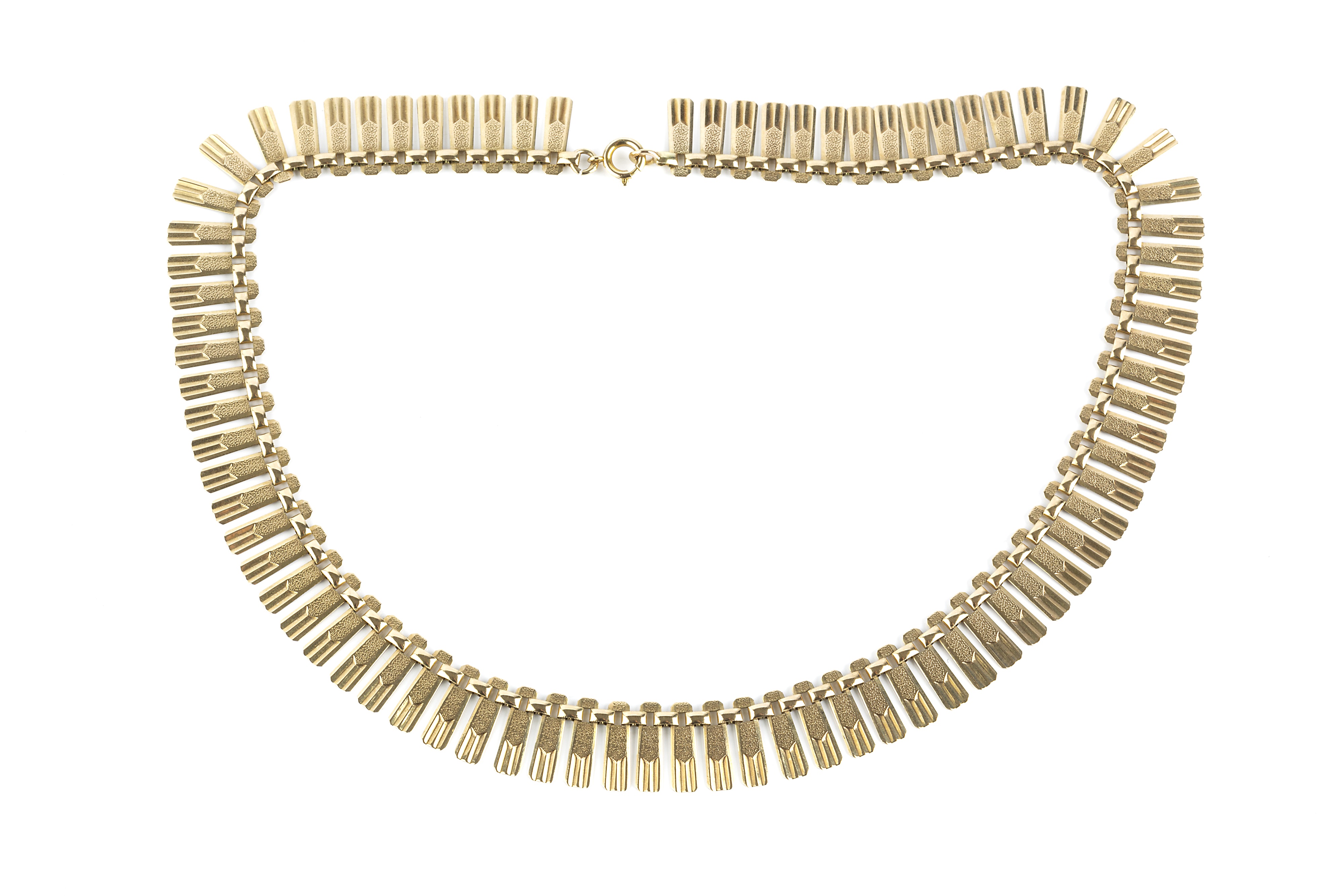 9ct Yellow Gold Egyptian Cleopatra Style Fringe Necklace - 16