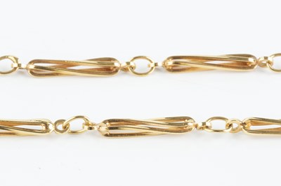 Lot 3 - A 9ct gold fancy-link chain, designed as a...