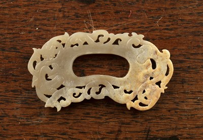 Lot 217 - Jade plaque Chinese carved in the Han style...