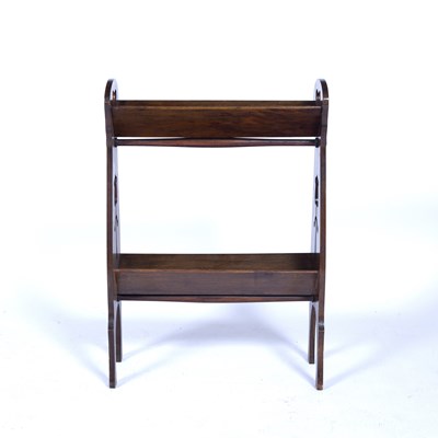 Lot 45 - Art Nouveau mahogany, book stand, with pierced...