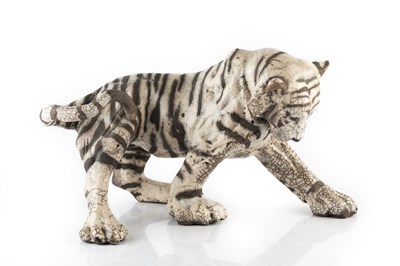 Lot 592 - Keza Rudge (20th Century) Model Tiger raku...