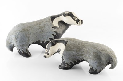 Lot 595 - Rosemary Wren (1922-2013) Two Badgers...