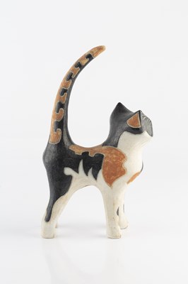 Lot 596 - Rosemary Wren (1922-2013) Model Cat stoneware,...