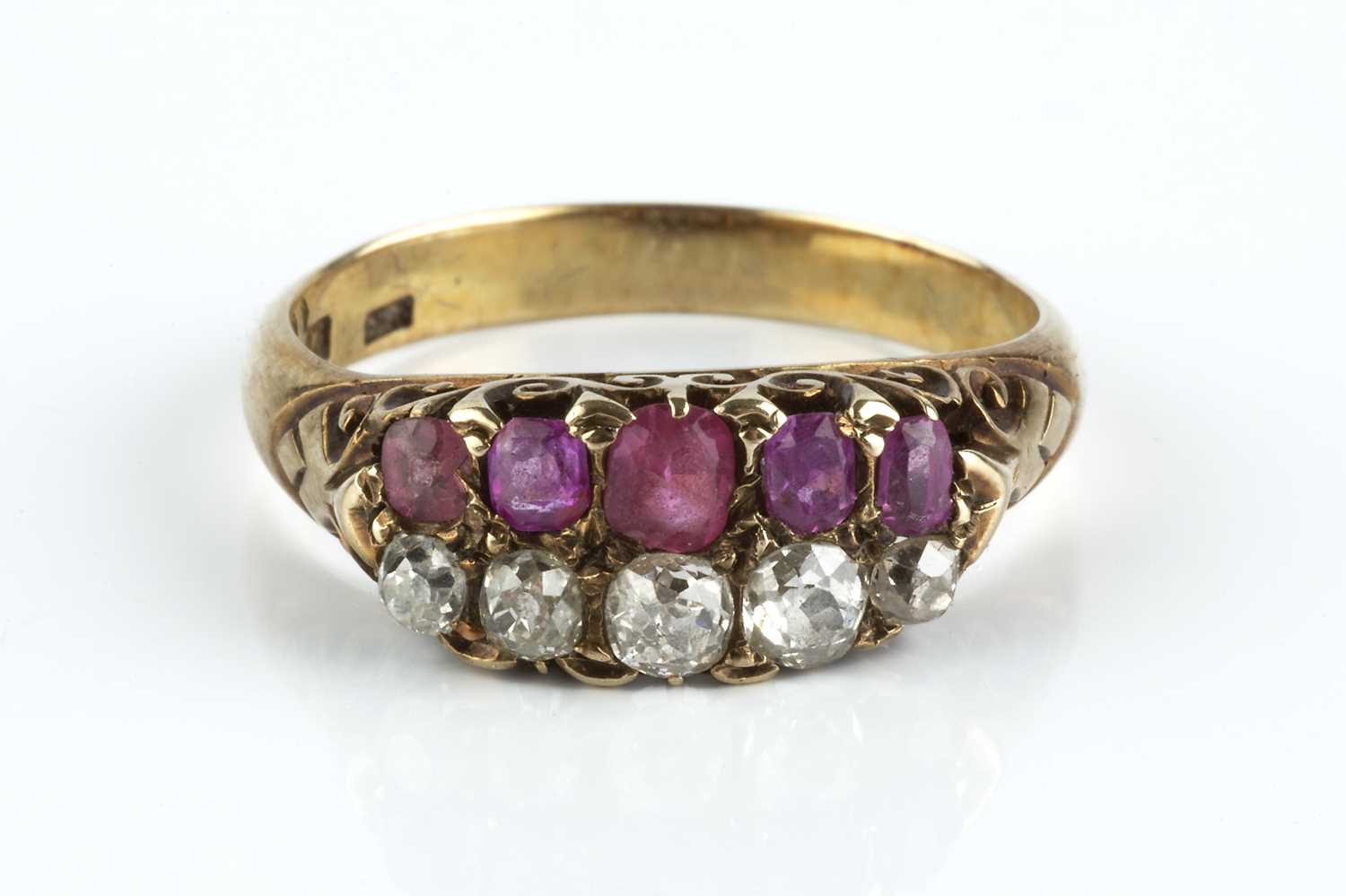 Lot 68 - A late 19th century pink stone and diamond...