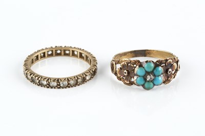 Lot 28 - A 19th century turquoise and diamond cluster...
