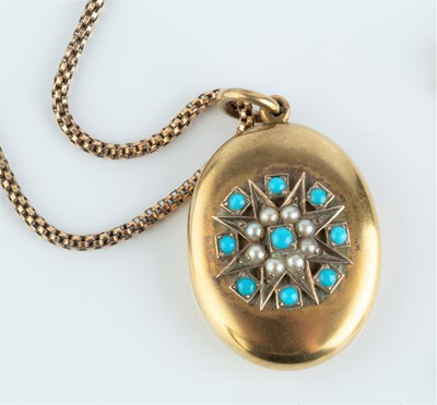 Lot 29 - A late Victorian half pearl set locket pendant,...