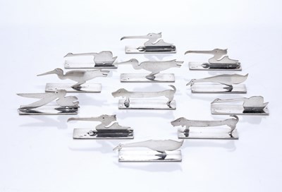 Lot 500 - Yorel of France Set of twelve Art Deco silver...