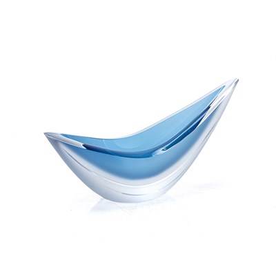 Lot 433 - Deborah Fladgate (b.1957) studio glass blue...