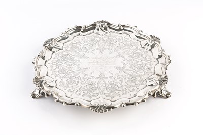 Lot 348 - A mid Victorian silver small salver, with...